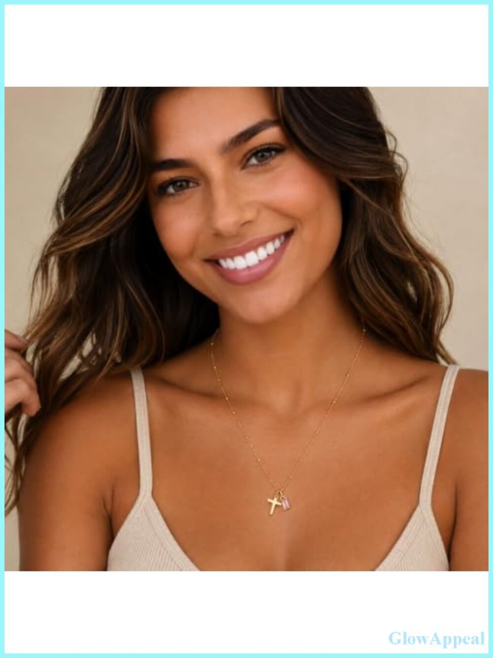 18K Gold Plated Cross Birthstone Pendant Necklace - Christian Faith Jewelry Gift